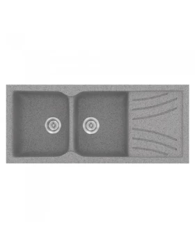 Νεροχύτες Γρανίτη Συνθετικοί Sanitec 332 σε χρώμα 04. Granite Grey (115x50cm)