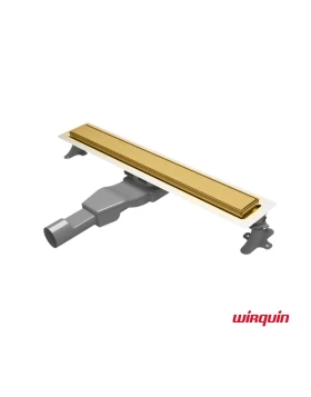 Κανάλι Ντους Wirquin Flat Linear FL600-211 Gold Brushed PVD (Μήκος 60cm)