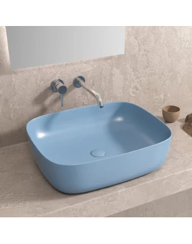 Νιπτήρας Επικαθήμενος Karag LT 2143-MBL (49.5x39.5cm) Azzurro Opaco