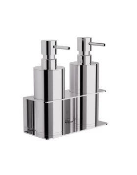 Επιτοίχιο Διπλό Dispenser Επαγγελματικό - Chrome, Pam & Co, W17 x D7 x H19 (cm), 83-001