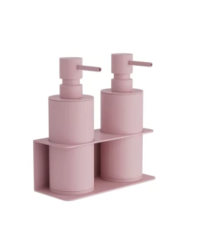 Επιτοίχιο Διπλό Dispenser Επαγγελματικό - Matt Pink, Pam & Co, W17 x D7 x H19 (cm), 83-303