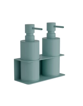 Επιτοίχιο Διπλό Dispenser Επαγγελματικό - Matt Turquoise, Pam & Co, W17 x D7 x H19 (cm), 83-913