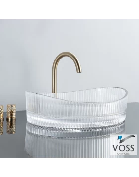 Νιπτήρας Επικαθήμενος Voss Cavo 522-VL1150-000 Διάφανο Γυαλί (50x37.5cm)