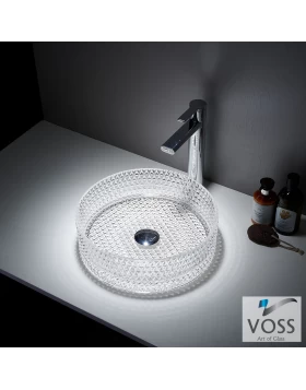 Νιπτήρας Επικαθήμενος Voss Ring-D 522-VB1040-000 Διάφανο Γυαλί (Φ.36cm)