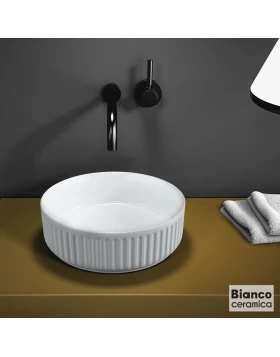 Νιπτήρας Επικαθήμενος Bianco Ceramica Etna 508-33136-300 Λευκό (Φ.36cm)