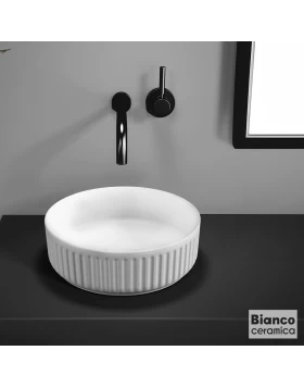 Νιπτήρας Επικαθήμενος Bianco Ceramica Etna 508-33136-301 Λευκό Ματ (Φ.36cm)