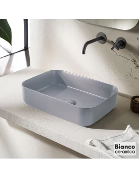 Νιπτήρας Επικαθήμενος Bianco Ceramica 508-34050-440 Stone Grey (50x36cm)