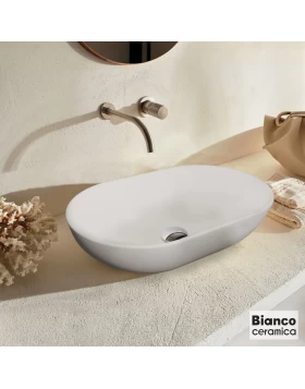 Νιπτήρας Επικαθήμενος Bianco Ceramica Loop 514-32055-301 Ματ Λευκό (57.5x36.5cm)