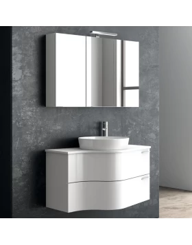 Έπιπλο με 2 Συρτάρια Premium Line Glossy White & Top Matt White Surface (100x46.5cm)