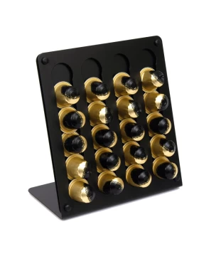 Βάση για Κάψουλες Nespresso (20 slots) - Matt Black, Pam & Co, W21 x D21 x H10 (cm), sd100-403