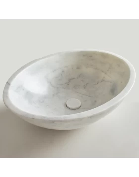 Νιπτήρας Μαρμάρινος Fossil Mica Marble DR 55-300 Carrara Nuovo (55x41cm)