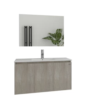 Έπιπλο με 3 Ντουλάπια & Απλό Καθρέφτη Drop Verona 90 Beige (90x45cm)