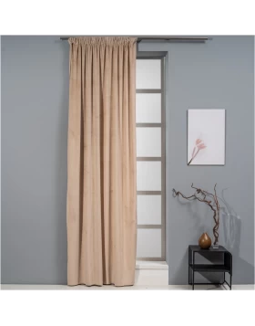 Κουρτίνα Μπεζ  Με Τρέσα 140x270cm Velour 10706 Artisti Italiani