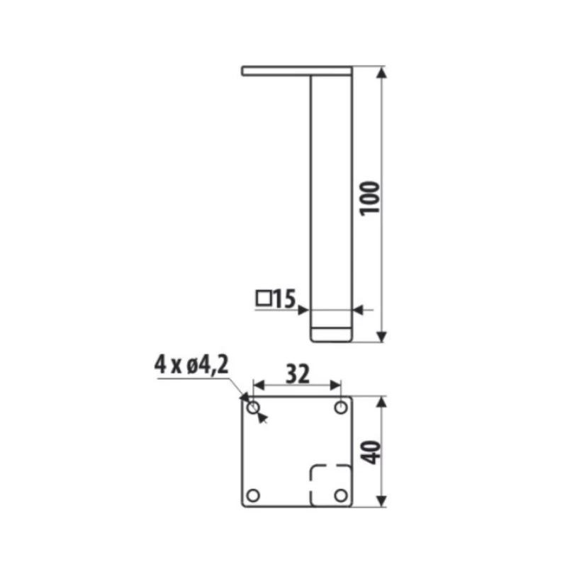 Πόδια Επίπλων Roline σειρά 0204 Λευκό (Ύψος 10cm)