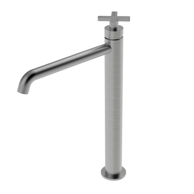 Μπαταρία Νιπτήρος La Torre Elle Cross 38016-110 Inox Brushed (Ύψος 31.3cm)