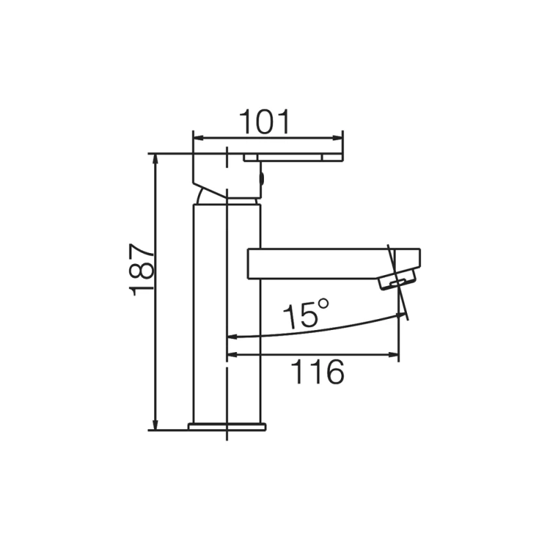 Μπαταρία Νιπτήρος Imex Bristol BDB008-1 Χρωμέ (Ύψος 18.7cm)