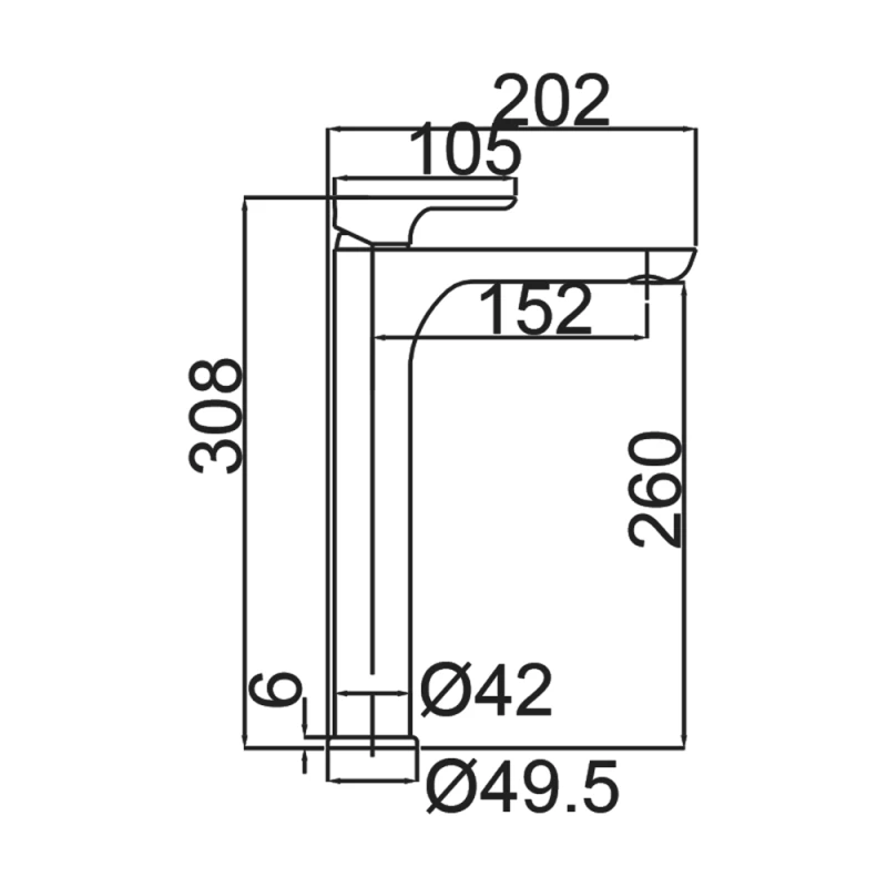 Μπαταρία Ψηλή Νιπτήρος Imex Nassau BDU014-3 Χρωμέ (Ύψος 30.8cm)