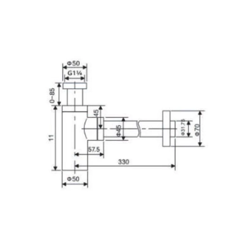 Σιφόνι Νιπτήρος Imex SCL002/NG Μαύρο Ματ 