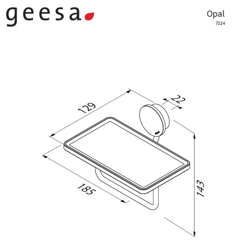 Χαρτοθήκη με Εταζέρα Geesa Opal 7224-411 Black Brushed PVD