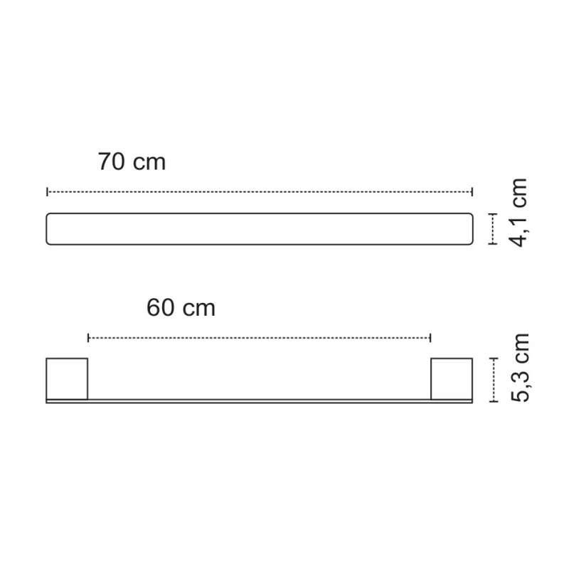 Πετσετοθήκη μπάνιου Ανοξείδωτη Karag Neo Satine 827099 σε Ανοξείδωτο Ματ (Μήκος 70cm)