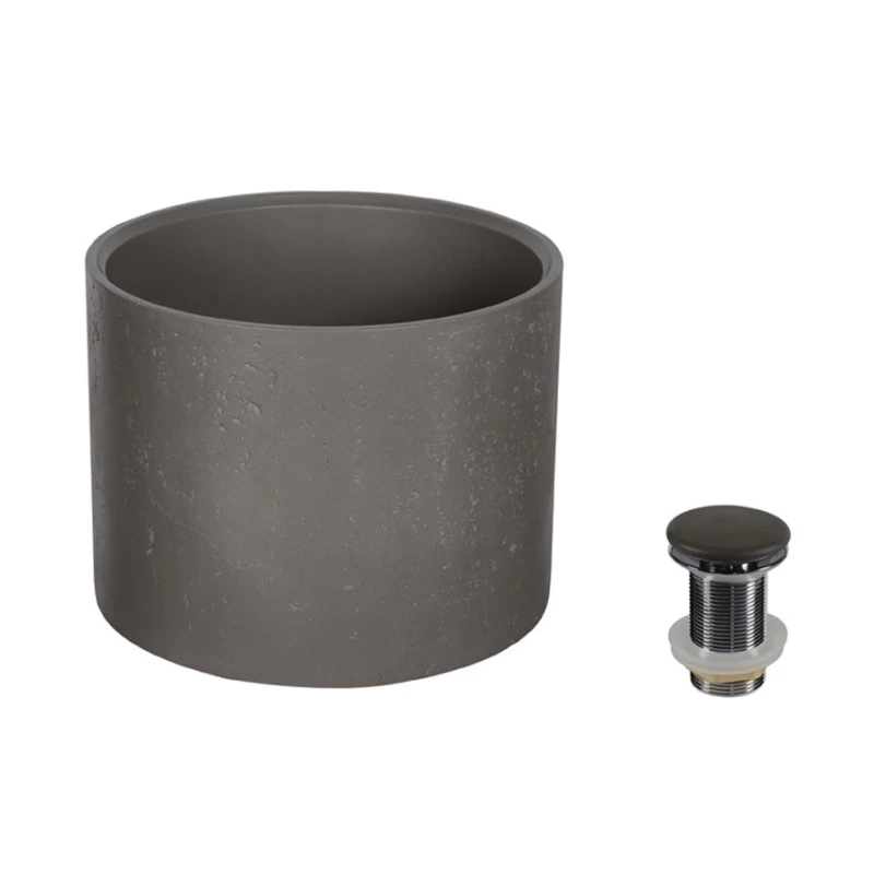 Νιπτήρας Πέτρινoς Επικαθήμενος Karag Cleon CS-0058-D5 Cement (Φ.39x30cm)