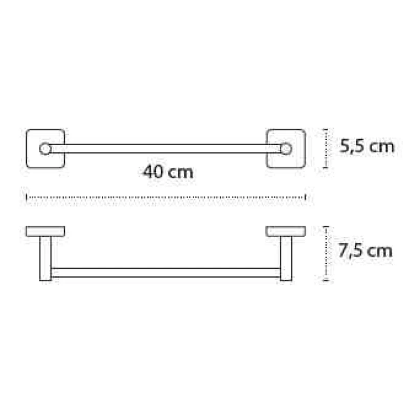 Πετσετοκρεμάστρα 40cm Karag Quattro Satine 424099 Ανοξείδωτο Ματ (Αυτοκόλλητο ή Βιδωτό)