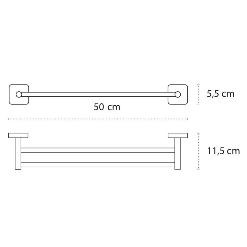 Πετσετοκρεμάστρα 50cm Karag Quattro Satine 425299 Ανοξείδωτο Ματ (Αυτοκόλλητο ή Βιδωτό)