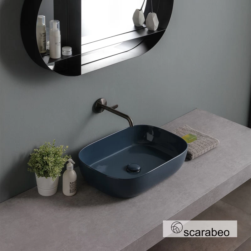 Νιπτήρας Επικαθήμενος Scarabeo Glam 502-1804-600G Ocean Glossy (56x39cm)