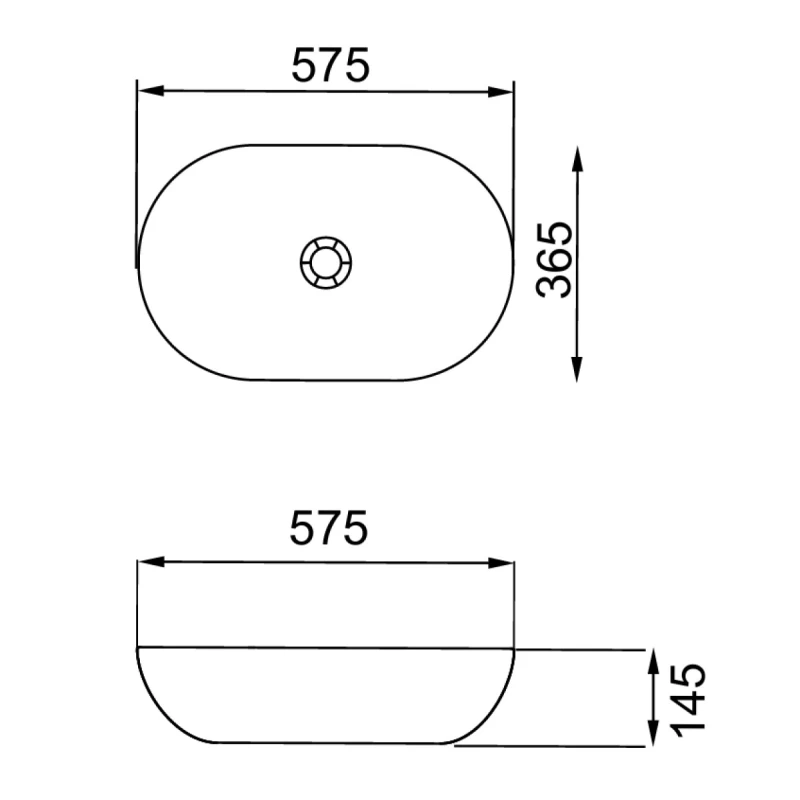 Νιπτήρας Επικαθήμενος Bianco Ceramica Loop 514-32055-301 Ματ Λευκό (57.5x36.5cm)