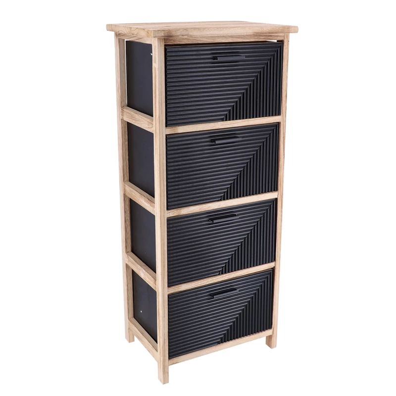 Έπιπλο mdf με 4 συρτάρια σειρά 9704 Μαύρο Bamboo (27.5x37.5x86cm)