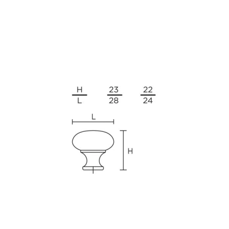 Πόμολα επίπλων Convex σειρά 0224 Όρο Ματ (Φ.24 ή Φ.28)