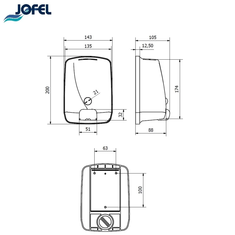 Σαπουνοθήκες Dispenser Jofel σειρά AC 54000 σε Inox ματ