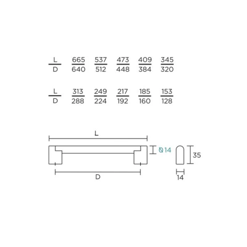 Λαβές Επίπλων Φ.14 Convex σειρά 0409 σε Μαύρο ματ