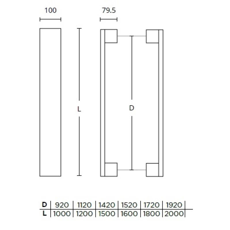 Λαβές Εξώπορτας Convex σειρά 1137 Μαύρο ματ (σε 6 διαστάσεις)