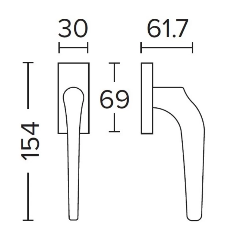 Γρυλόχερα Κουφώματος Convex σειρά 1505Cw σε Νίκελ ματ