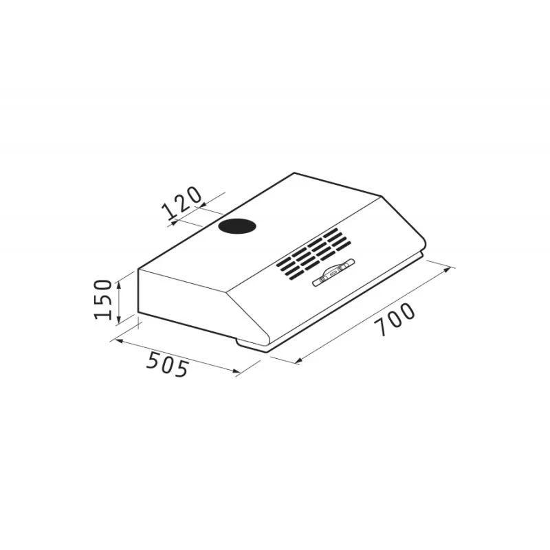 Απορροφητήρας Pyramis Essential Απλός 70cm με Μεταλλικά Φίλτρα σε Λευκό -(065029602)