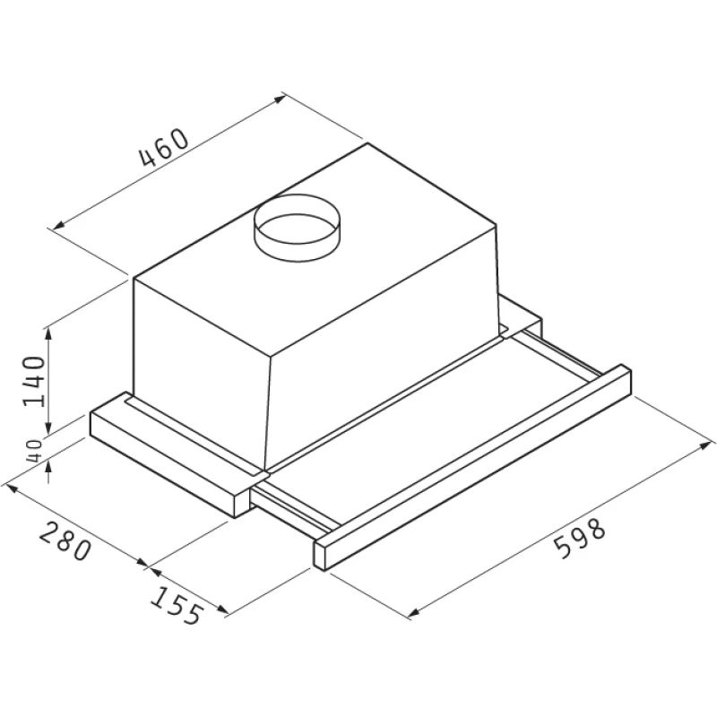 Απορροφητήρας Pyramis Essential Συρόμενος 60cm σε Inox -(065017002)