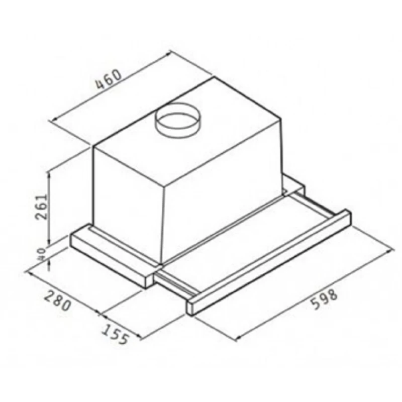 Απορροφητήρας Pyramis Essential Συρόμενος Turbo 60cm σε Λευκό -(065017302)