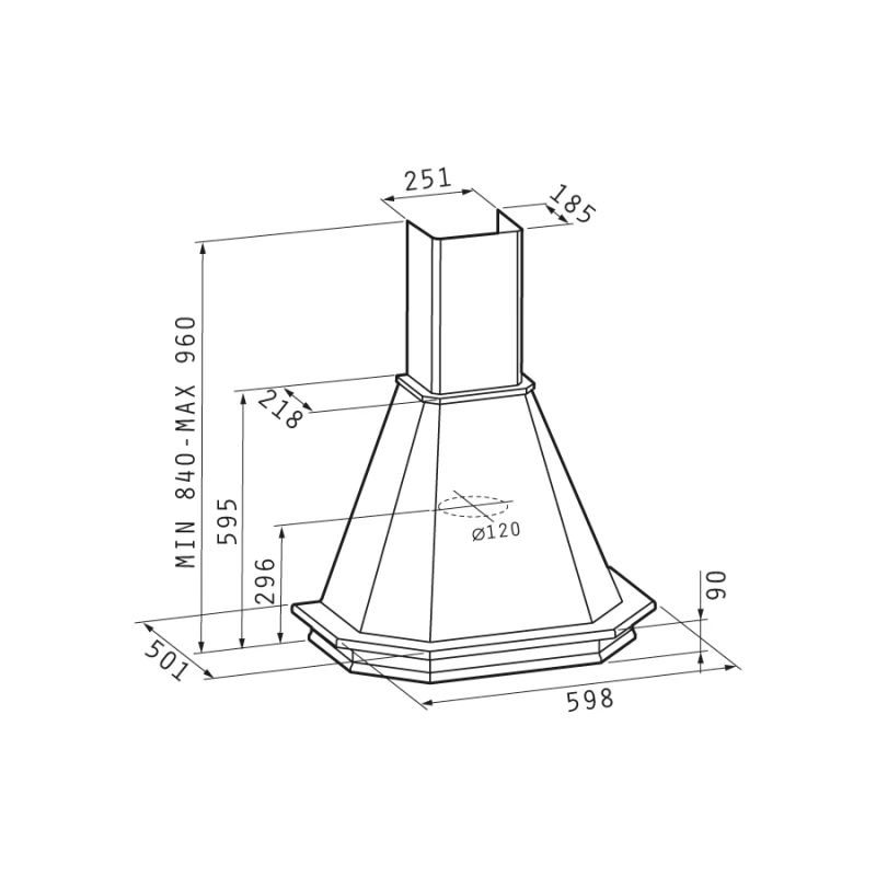 Απορροφητήρας Pyramis Classic Καμινάδα Ρουστίκ 60cm Ξύλο Δρυς -(065018002)