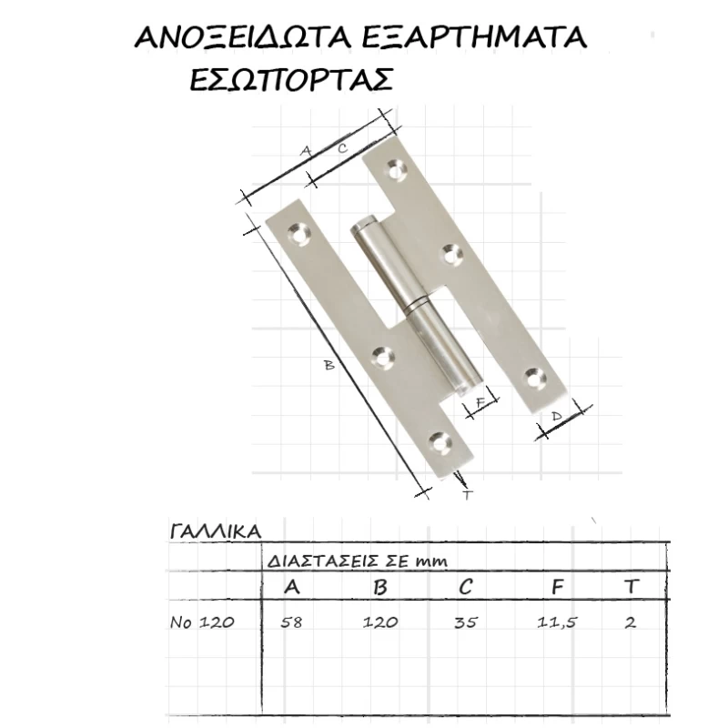 Ανοξείδωτα Γαλλικά απλά Ζωγομετάλ νούμερο 120 σειρά 0329