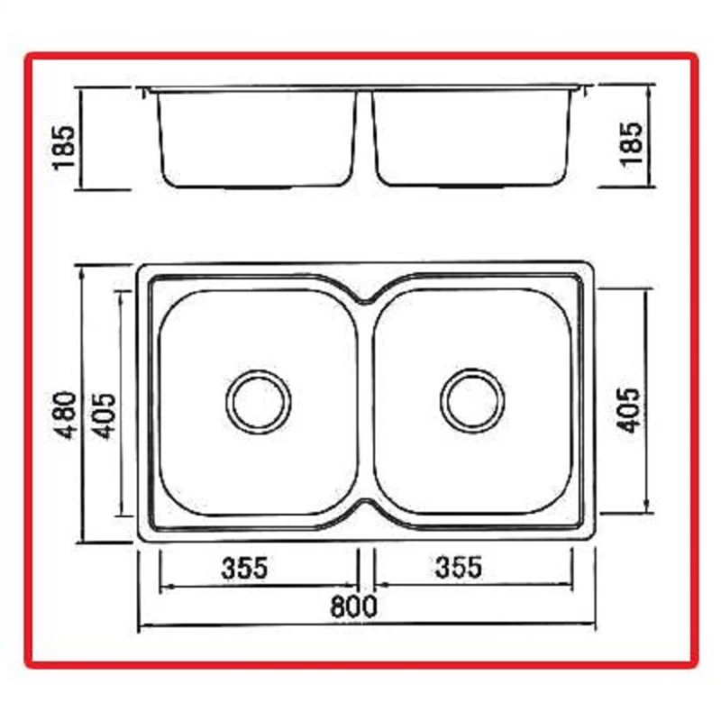 Νεροχύτες Ανοξείδωτοι Gloria σειρά Feria Minox 20-0480 (80x50cm)