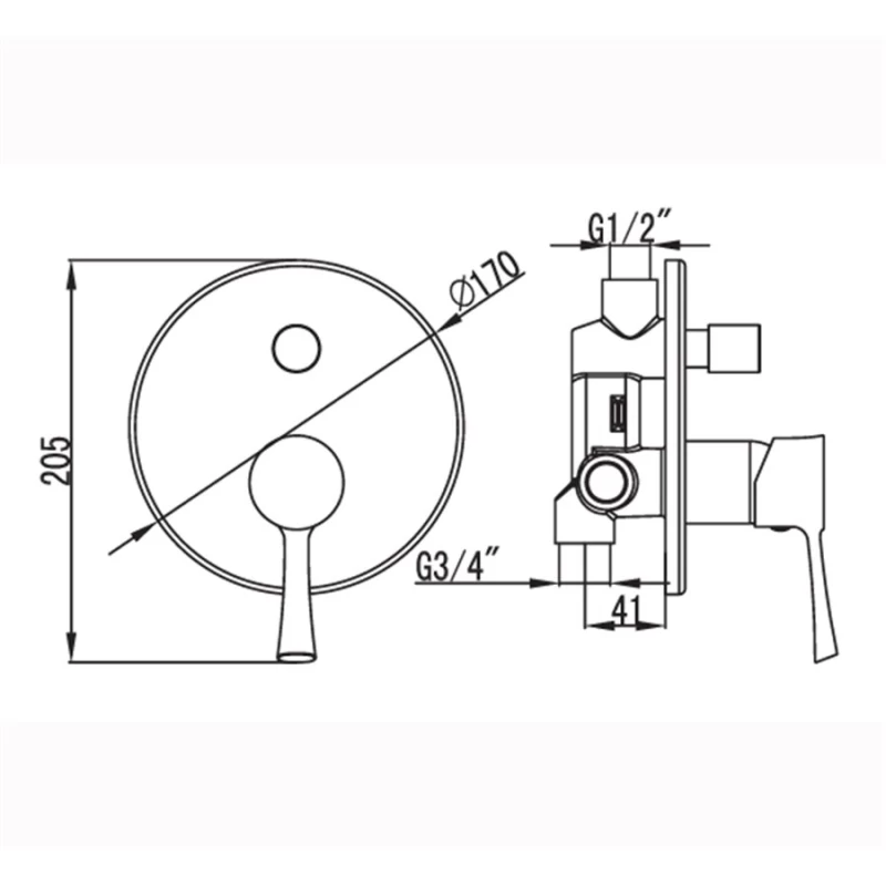 Μίκτης Εντοιχισμού Karag σειρά Machito ZC24227-6A σε Χρωμέ (4 Δρόμων)