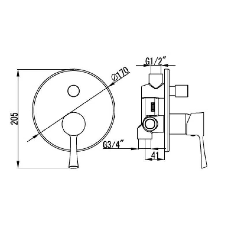 Μίκτης Εντοιχισμού Karag σειρά Teris WMJ248056C σε Χρωμέ (4 Δρόμων)