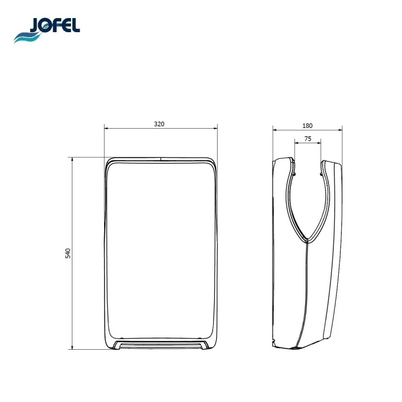 Αυτόματος Στεγνωτήρας Χεριών Jofel σειρά AA25950 σε Γραφίτη