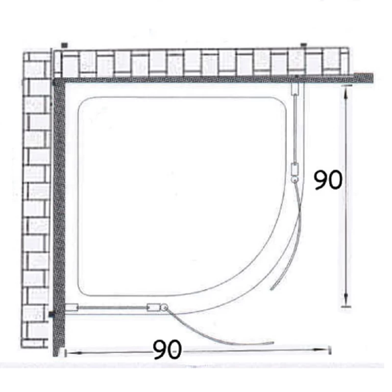 Ντουζιέρα Γωνιακή Gloria σειρά Ideale 27-2203 (90x90cm) 