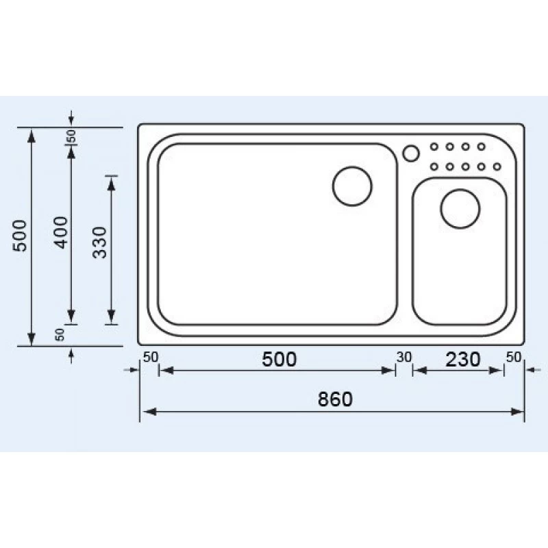 Νεροχύτες Sanitec 11114 Punto Plus (86x50cm) Σατινέ 