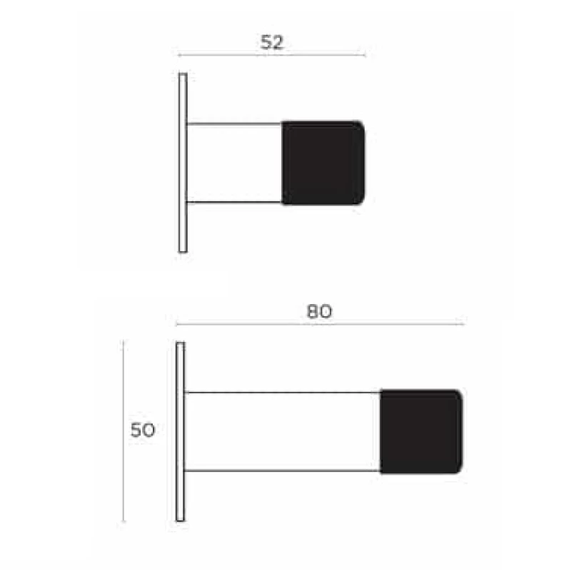 Στόπερ τοίχου Convex σειρά 1027 Νίκελ ματ (Μήκος 5.2cm ή 8cm)