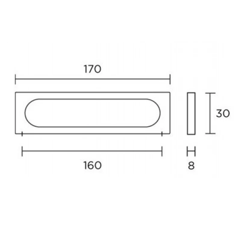 Λαβές Επίπλων Convex σειρά 1007 Νίκελ ματ (Μήκος 17cm)