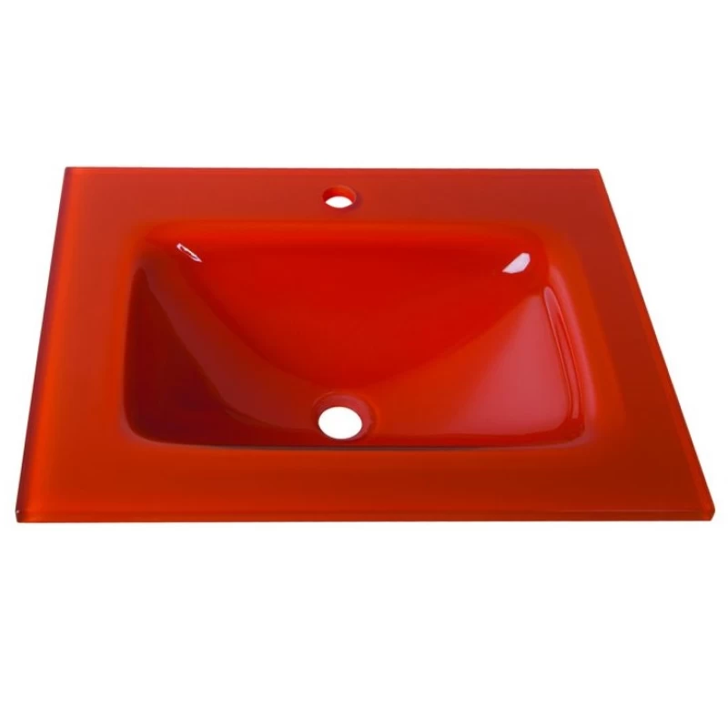 Νιπτήρας Ένθετος Γυάλινος Glass Form σειρά 32-9009 Κόκκινο (60x46cm)