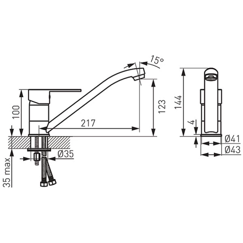 Μπαταρίες Κουζίνας Ferro σειρά Savio BSV4 Χρωμέ (Ύψος 14.4cm)